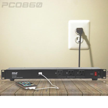 19-Outlet Rackmount PDU Surge Protector, USB Port, 15FT Cord