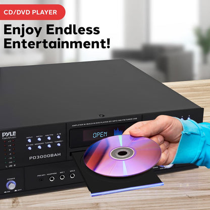 3000W 4-Channel Bluetooth Amplifier - Wireless Streaming, HDMI, USB, Rack Mount