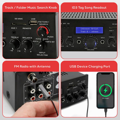 Bluetooth Home Stereo Amplifier Receiver
