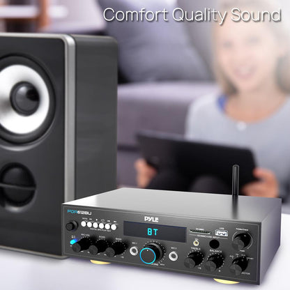 Bluetooth Stereo Amplifier 200W Power FM Radio LCD Display