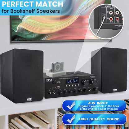 300W Compact Bluetooth Stereo Amplifier with FM & USB