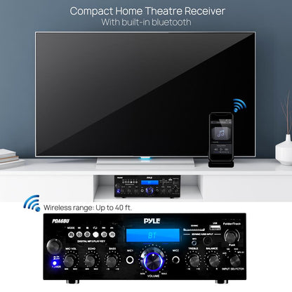 200W Bluetooth Home Stereo Amplifier with FM & USB