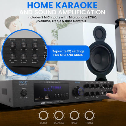 5-Channel Bluetooth Audio Amplifier, Wireless Streaming, VFD Display