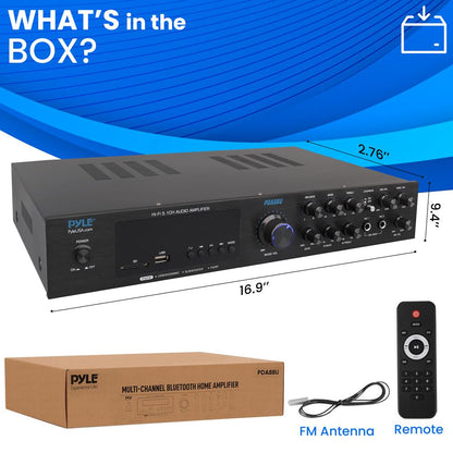 5-Channel Bluetooth Audio Amplifier, Wireless Streaming, VFD Display