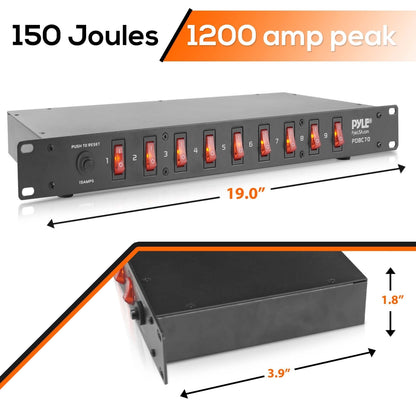 15 Amp Power Supply Unit - 9 Outlets, AC Noise Filter, Steel Chassis
