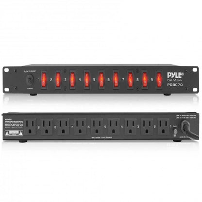 15 Amp Power Supply Unit - 9 Outlets, AC Noise Filter, Steel Chassis