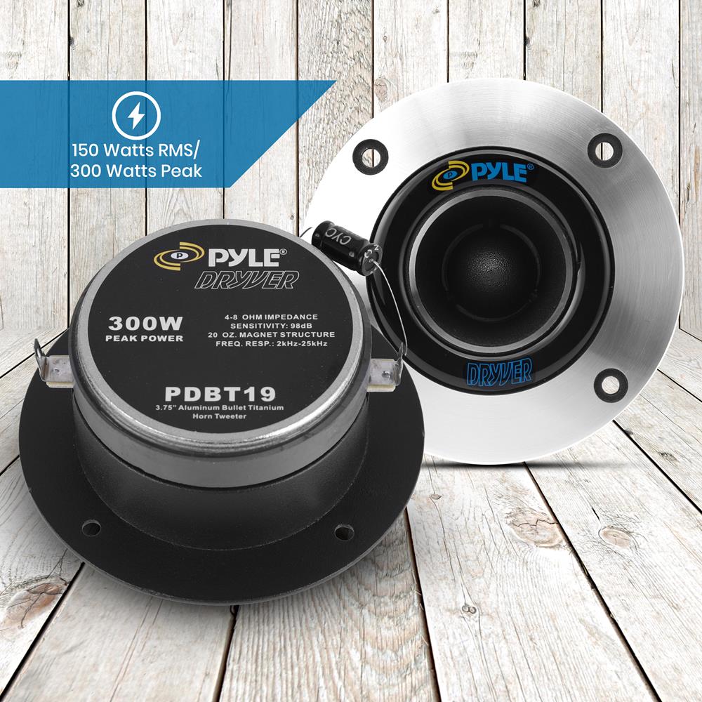 product image number 2 for Pyle 3.75'' Bullet Titanium Horn Tweeter