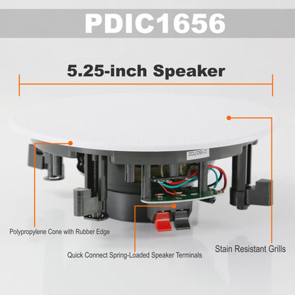 product image number 4 for Pyle 5.25'' Home In-Wall / Ceiling Speakers