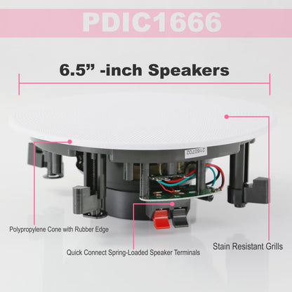 product image number 4 for Pyle 6.5'' Home In-Wall / Ceiling Speakers