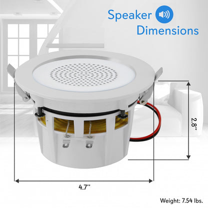 product image number 5 for Pyle 3.5'' Led Bluetooth Ceiling Speakers Kit
