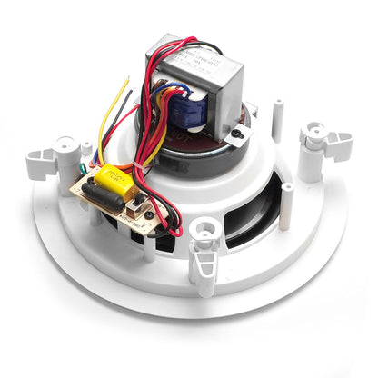 6.5" Ceiling Speakers Pair, 2-Way Stereo, 250W, Flush Mount, White