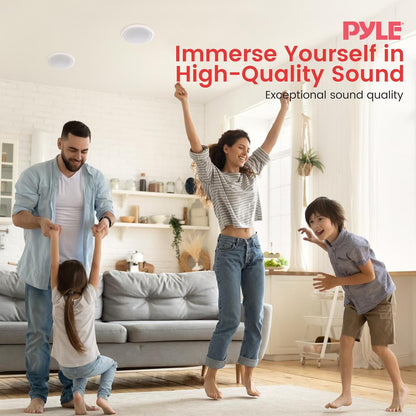 6.5" Ceiling Speaker Pair - Hi-Fi Sound, Glass Fiber Cone, White