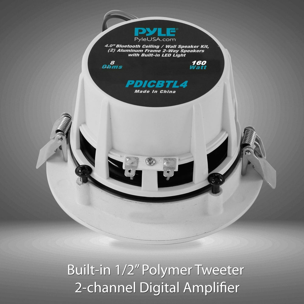 product image number 2 for Pyle 4.0’’ Led Bluetooth Ceiling Speakers