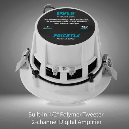 product image number 2 for Pyle 4.0’’ Led Bluetooth Ceiling Speakers
