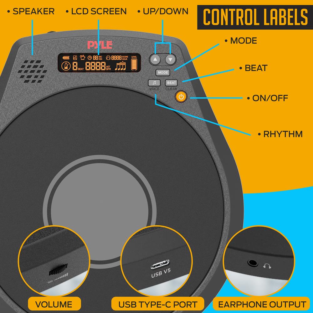 product image number 3 for Pyle Digital Practice Drum Pad