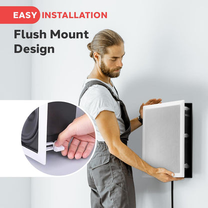 Ceiling Wall Speaker 400W Deep Bass 8" Woofer Flush Mount White