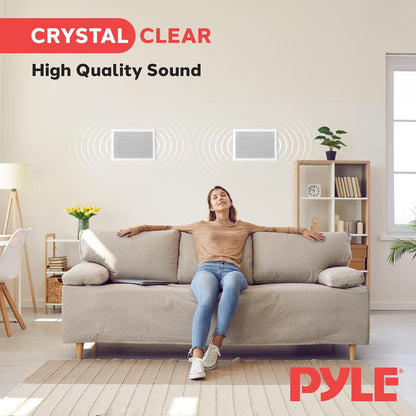 Ceiling Wall Speaker 400W Deep Bass 8" Woofer Flush Mount White