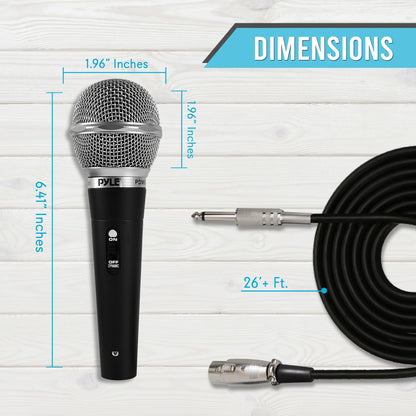 3-Piece Dynamic Microphone Kit High Output Zinc Alloy 26ft XLR Cable