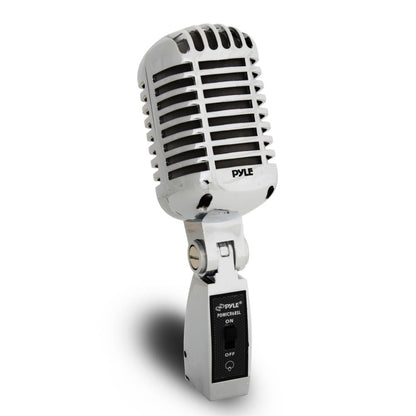 Retro Dynamic Vocal Microphone - High Clarity - Die-Cast Metal - Silver