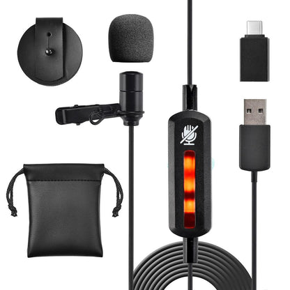 USB Lavalier Microphone - Clear Sound, Copper Shield, Omnidirectional