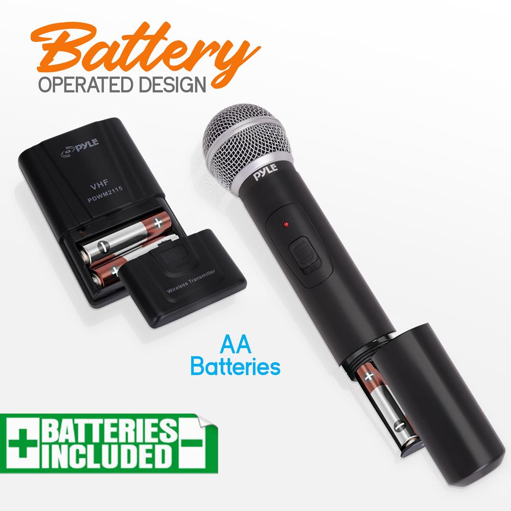 product image number 3 for Pyle Vhf 2-Ch. Wireless Microphone System Kit