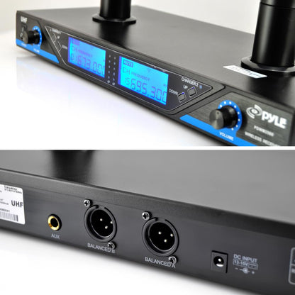 Wireless Microphone System 175' Range Dual Rechargeable Mics LCD Display