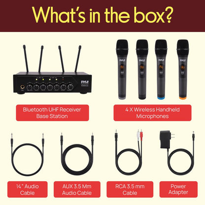 Wireless Microphone System, Crisp Audio, UHF Dual Mics, Rechargeable Receiver