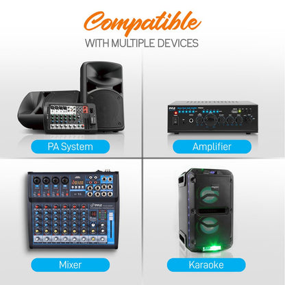 4-Channel VHF Wireless Microphone System Kit with (4) Headsets, (4) Belt-Packs & (4) Lavalier Mics, Rack Mountable