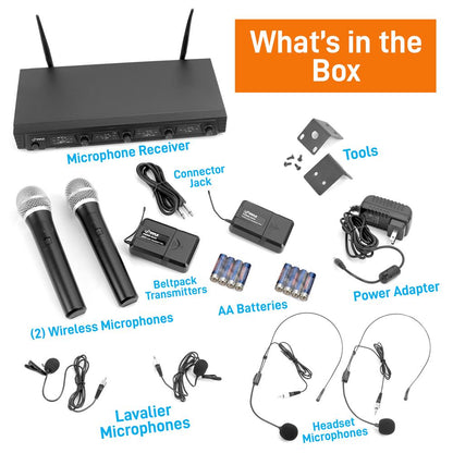 product image number 7 for Pyle 4-Ch. Uhf Wireless Microphone System Kit