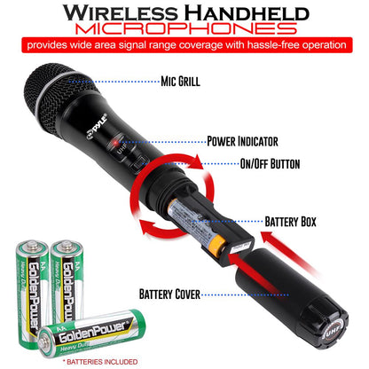 8-Ch Wireless Mic System, 600ft Range, Rack Mount, 4 Handheld & 4 Headset Mics