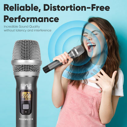 Wireless Microphone System - Reliable UHF Design, Battery Operated