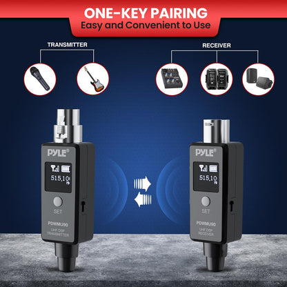 Wireless XLR Adapter System 90ft Range 48k UHF Digital Dark Gray