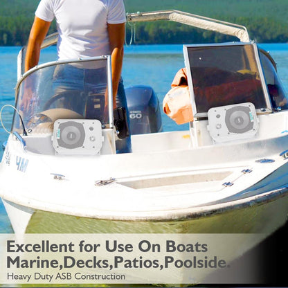 Indoor/Outdoor Waterproof Speakers 200W Aluminum Woofer White