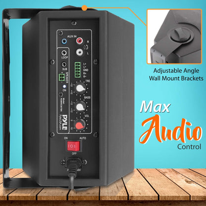 Wall Mount Speaker System - Bluetooth, 300W, 2-Way Stereo, Indoor Use