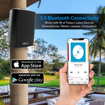 6.5" Waterproof Bluetooth Speakers - High Power Sound, Easy Install, Black