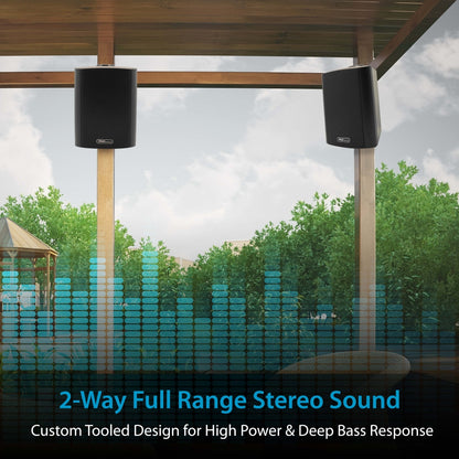 6.5" Waterproof Bluetooth Speakers - High Power Sound, Easy Install, Black