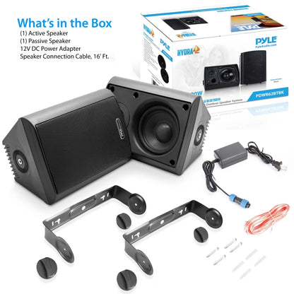 6.5" Waterproof Bluetooth Speakers - High Power Sound, Easy Install, Black