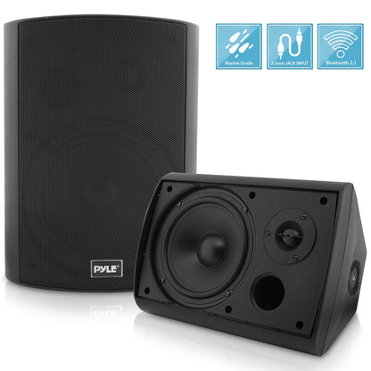 6.5" Waterproof Bluetooth Speakers - High Power Sound, Easy Install, Black