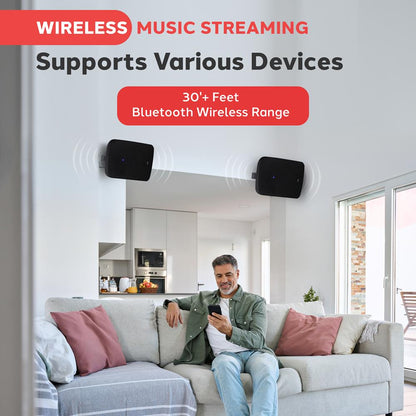 Outdoor Waterproof Bluetooth Speakers - Deep Bass, 6.5" Pair, Weatherproof