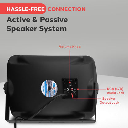 Outdoor Waterproof Bluetooth Speakers - Deep Bass, 6.5" Pair, Weatherproof
