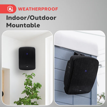 Outdoor Waterproof Bluetooth Speakers - Deep Bass, 6.5" Pair, Weatherproof