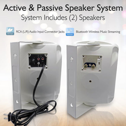 Outdoor Bluetooth Speaker System, 800W, Waterproof, White