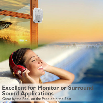 Outdoor Bluetooth Speaker System, 800W, Waterproof, White