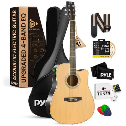 41" Electric Acoustic Guitar, Enhanced Sound, Spruce Plywood, Natural Finish