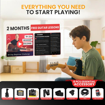 6-String Electric Guitar Kit- Includes Amplifier With Accessory Kit