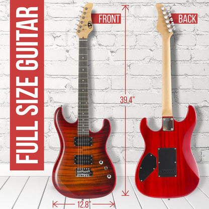 Electric Guitar Set with Amp, Full Size, 6-String, Glossy Finish