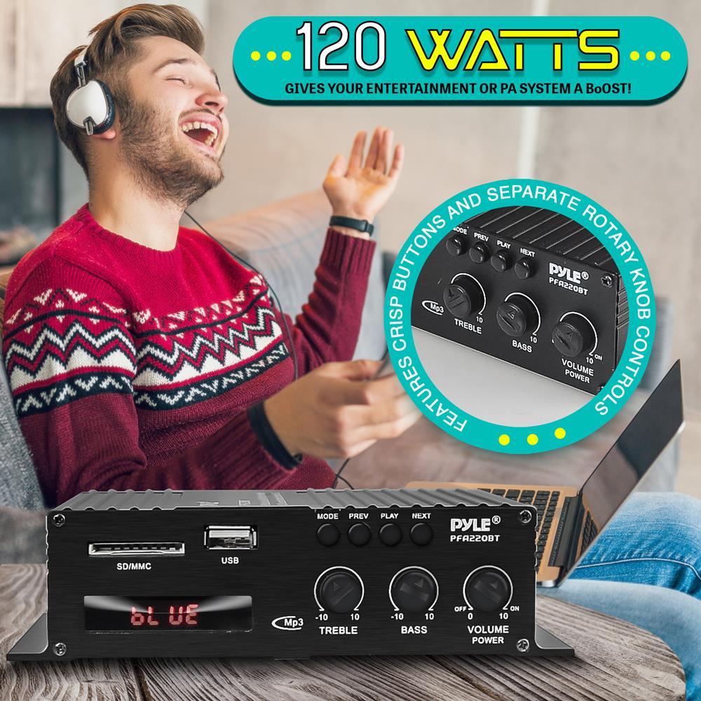 product image number 4 for Pyle Home Audio Desktop Bluetooth Amplifier