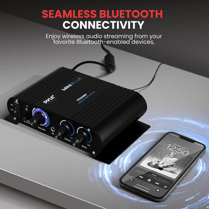 Compact Mini Bluetooth Audio Amplifier with Mic Input
