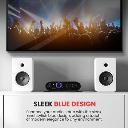 Wireless Bluetooth Mini Amplifier - 90W Power, Compact Design, Blue