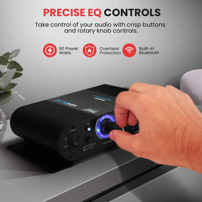 Compact Mini Bluetooth Audio Amplifier with Mic Input
